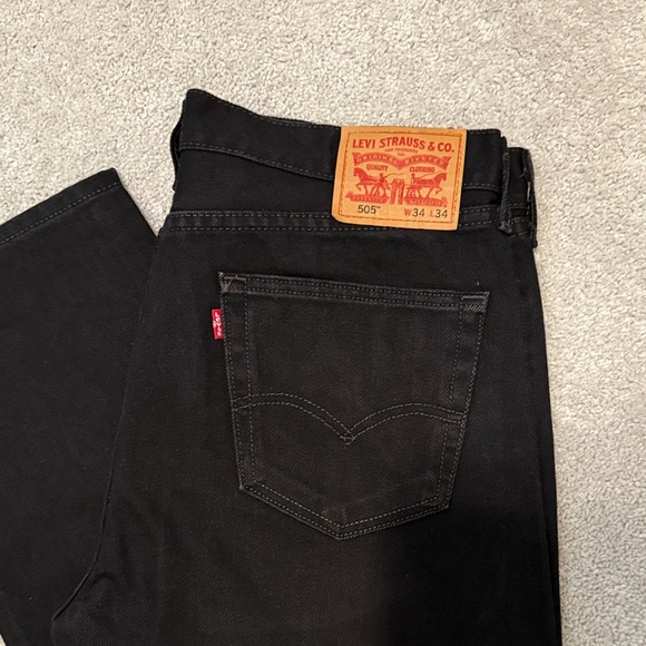 Levi's Black Straight Jeans Timeless Design - Picture 3 of 6